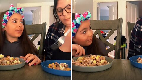 Warm-hearted Kid Worries About Her Mom's Almost Empty Plate