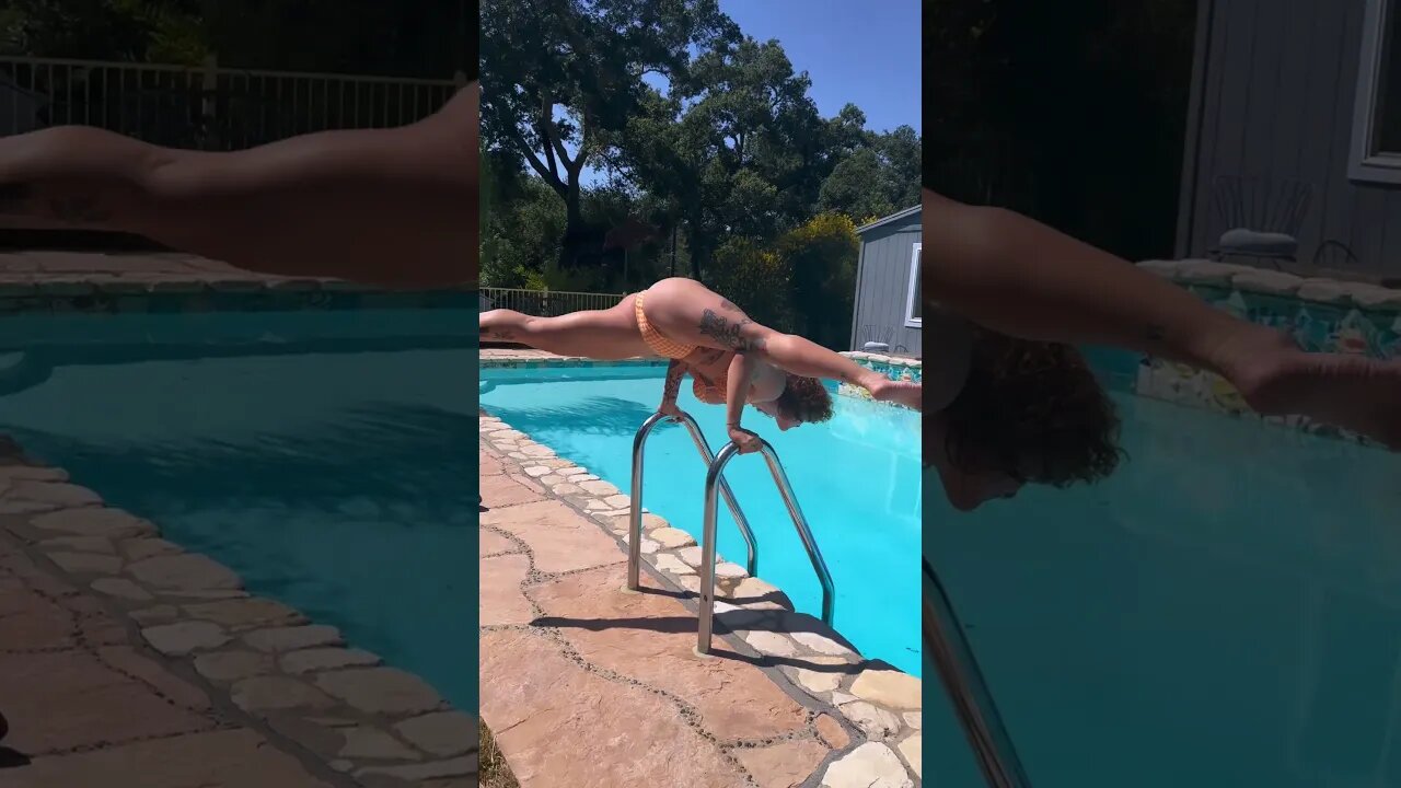 comment if ur pushing me into the pool #ekapadakoundinyasana #trending