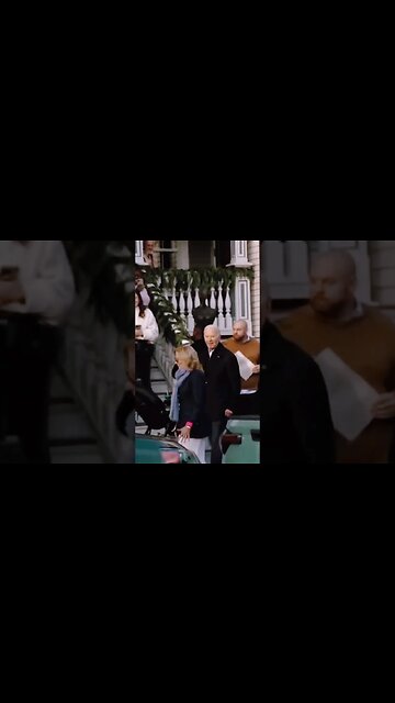 Moment protesters chant 'Free Palestine' as Biden takes a walk