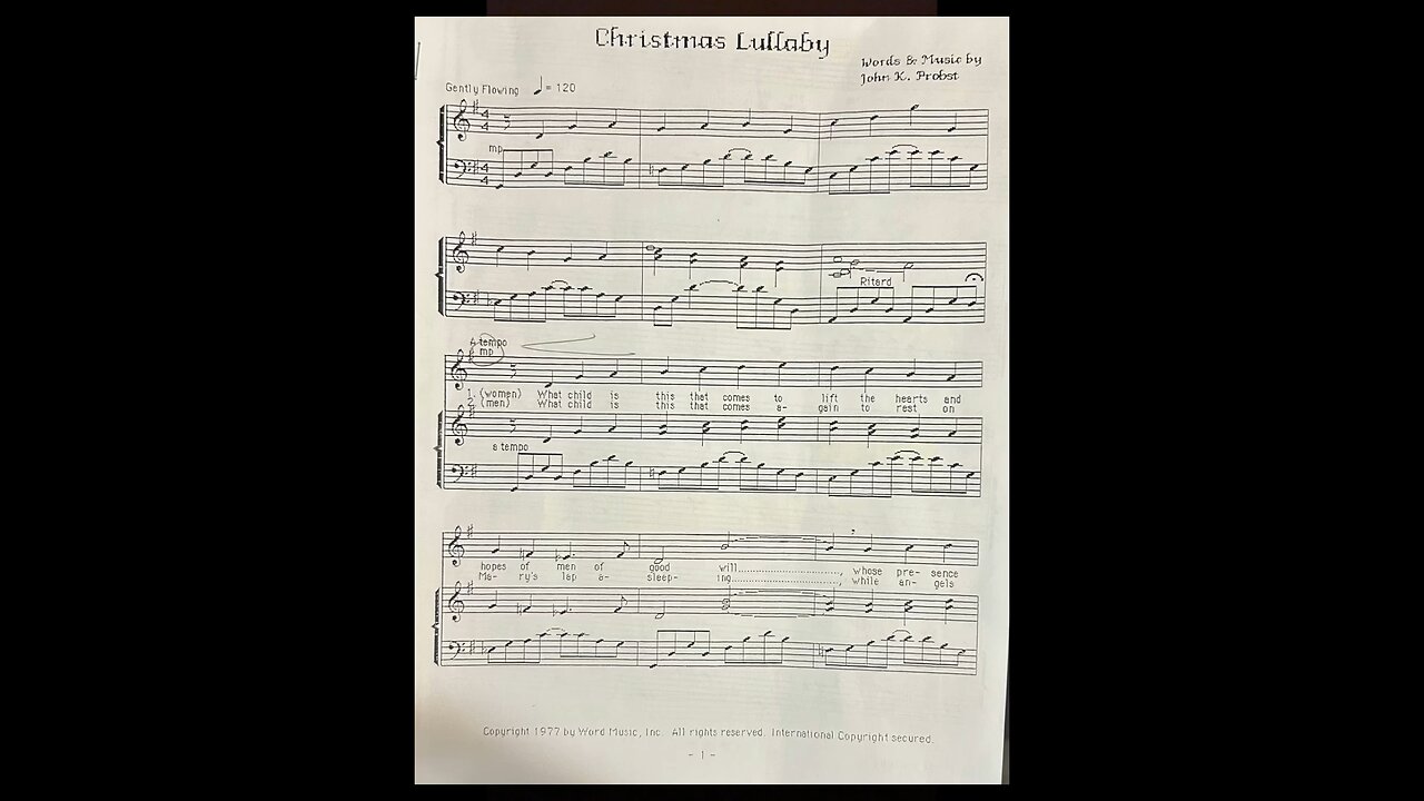 “Christmas Lullaby” - written by John K. Probst