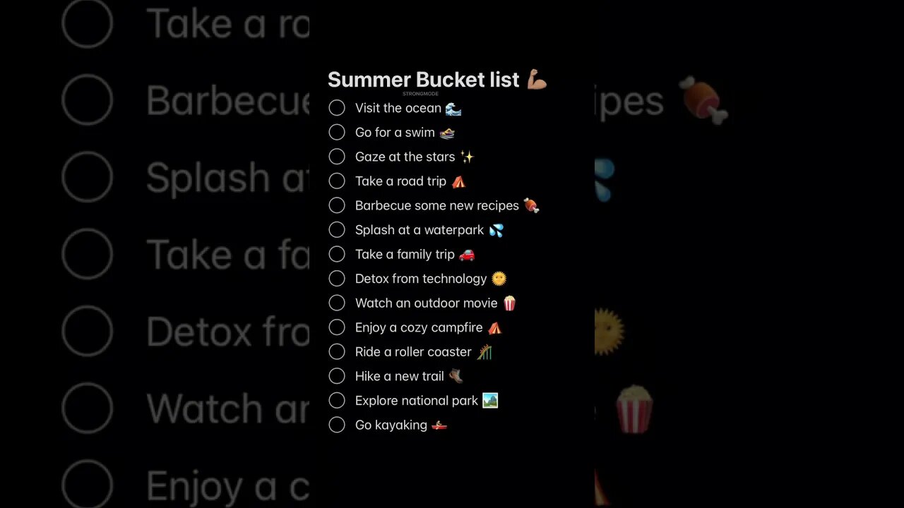 Summer bucket list 💪🏽 #summer #summerbucketlist #shorts #summervibes