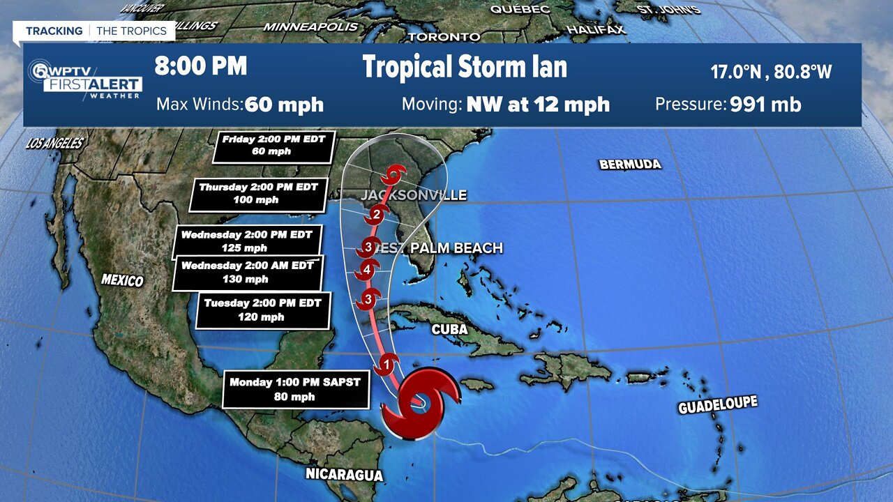 Tropical Storm Ian, 8 p.m. advisory for Sept. 25, 2022