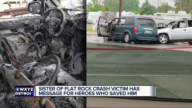 Sister of Flat Rock crash victim has message for heroes who saved him