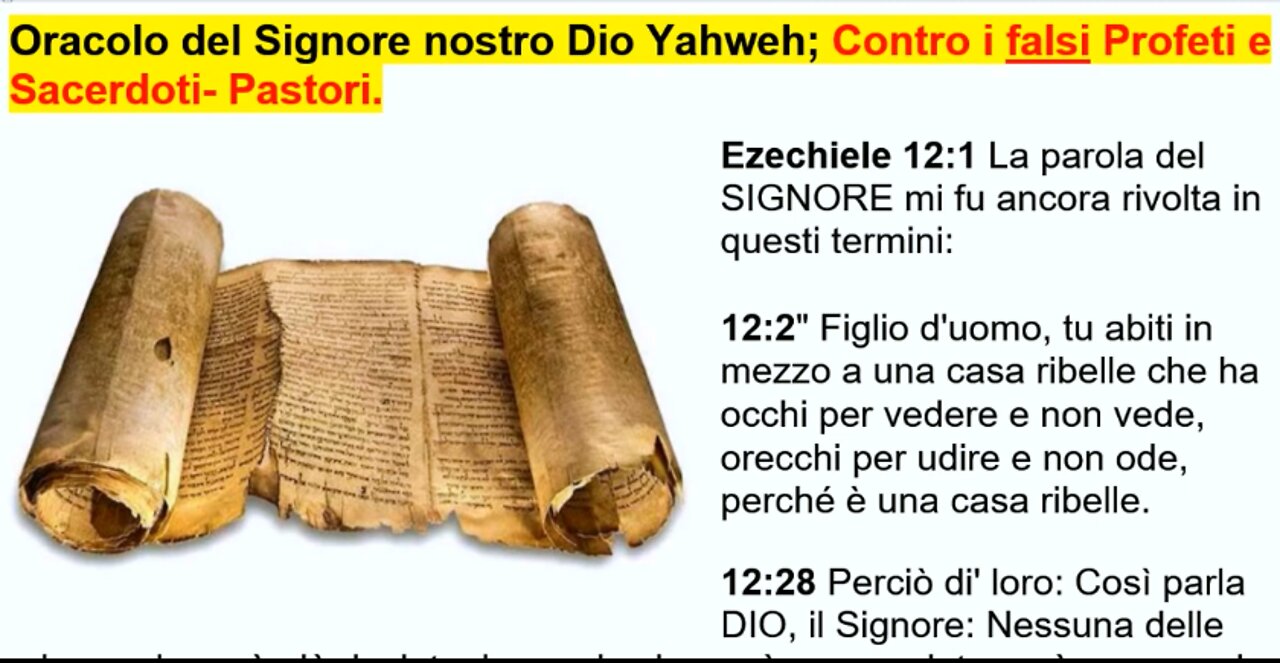 !!Geremia 23. Oracolo del Signore nostro Dio Yahweh!! Contro i falsi Profeti, è Sacerdoti- Pastori.