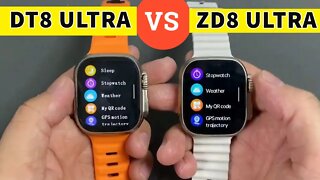 DT8 Ultra VS ZD8 Ultra Smartwatch Fast Compare best clones watch 8?