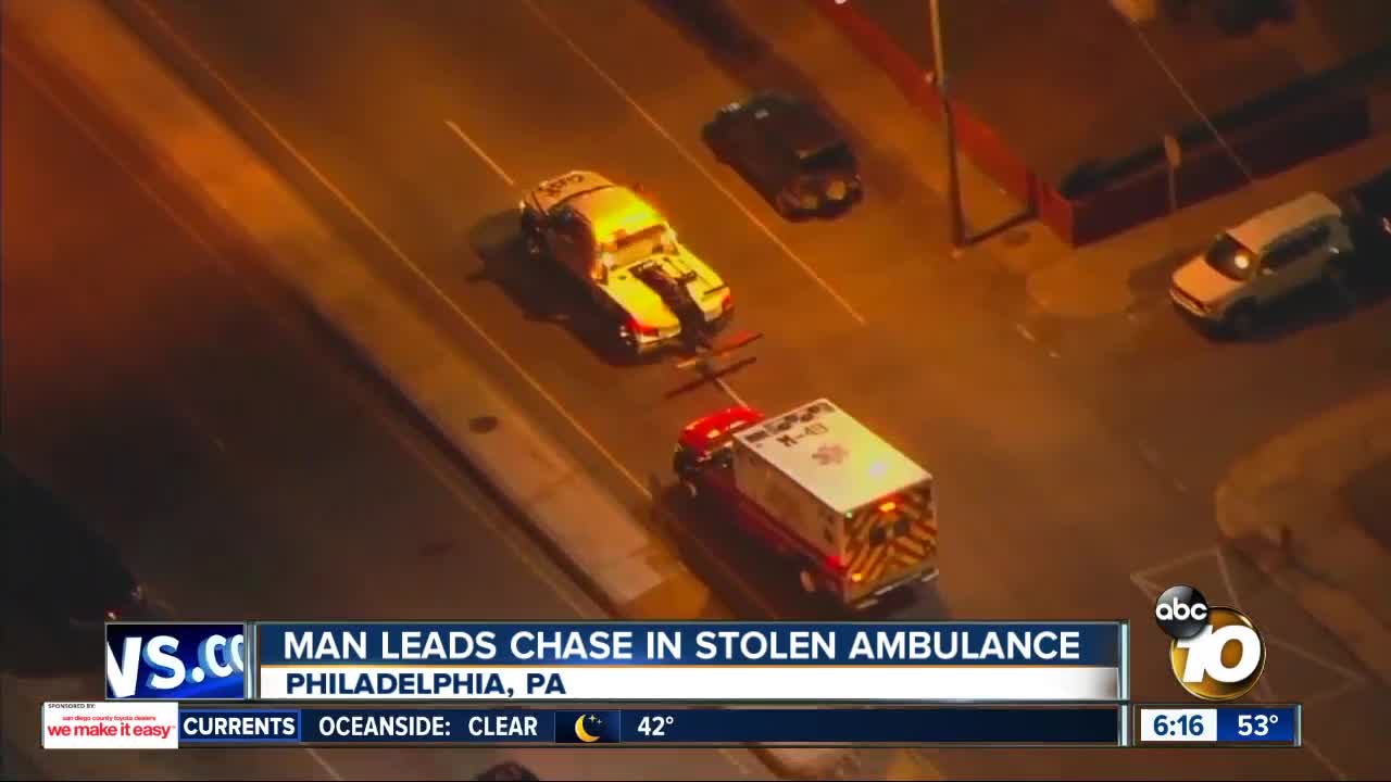 Man leads chase in stolen ambulance