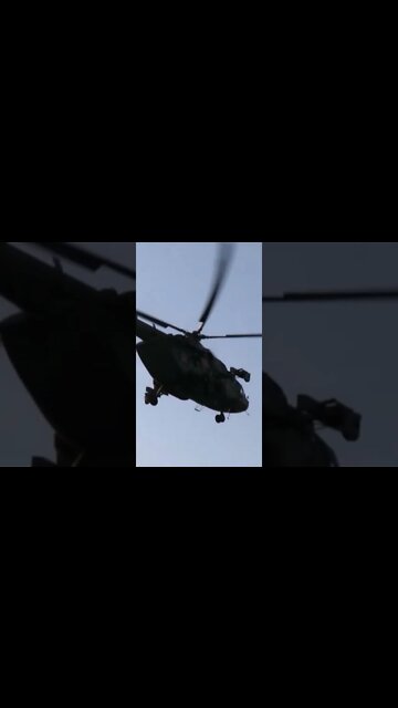Russian Heli Mi-8 fly over low fly by