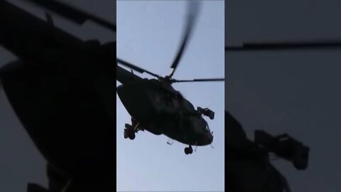 Russian Heli Mi-8 fly over low fly by