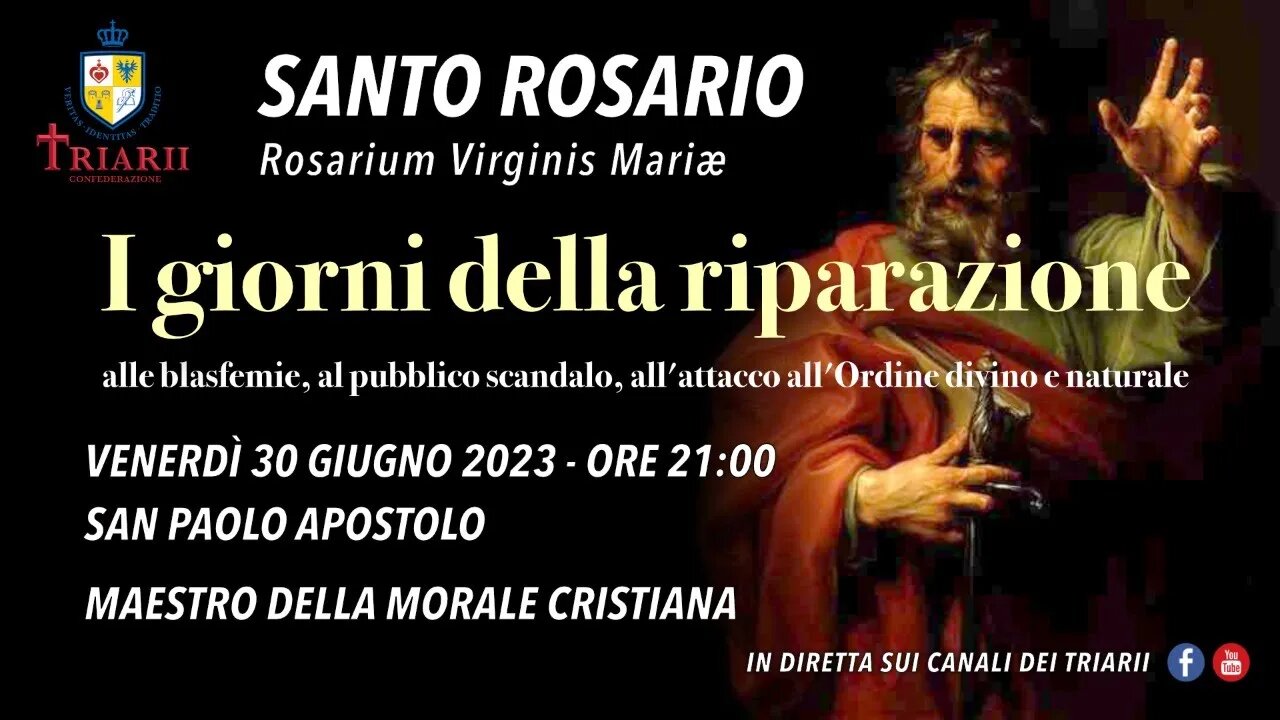 TERZO APPUNTAMENTO PER “I GIORNI DELLA RIPARAZIONE” - SANTO ROSARIO