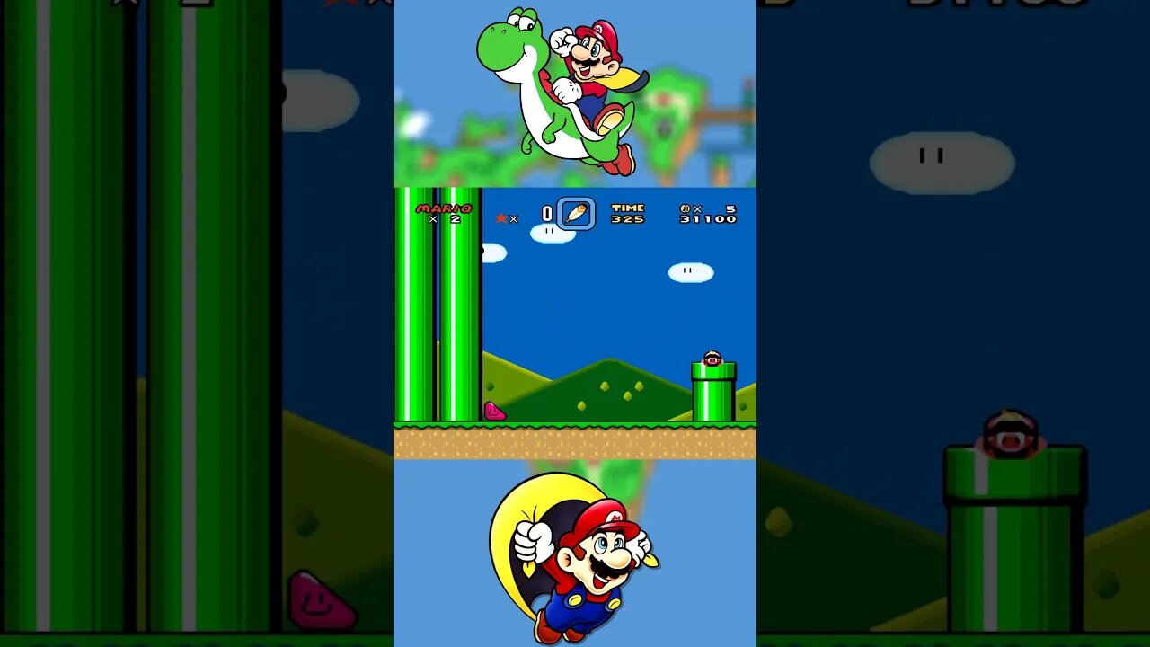 Código do Mario da Cabeça no Super Mario World #supermario #mario #yoshi #viral #nintendo #shorts