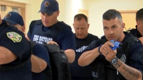 Police take part in shooting scenario