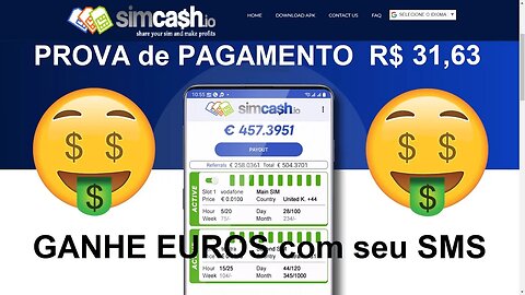 💥APP SimCash💥Ganhe EUROS com SEU SMS💥Pagando Muito💥