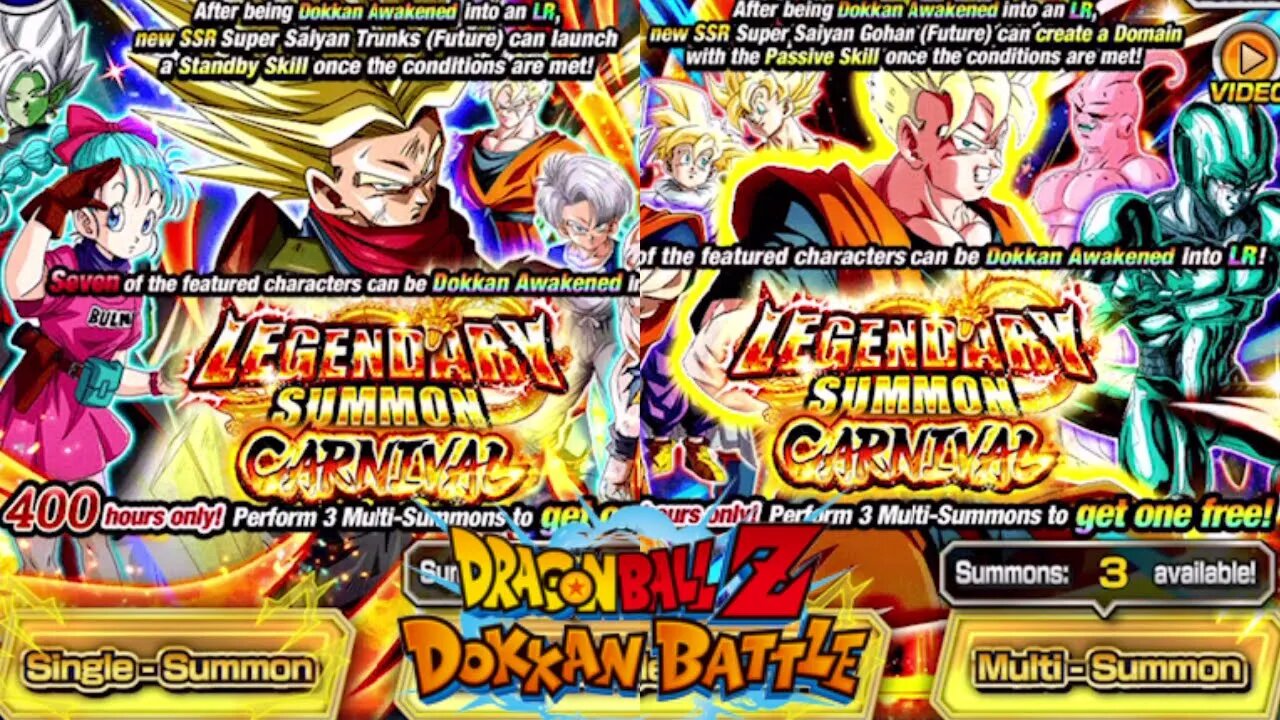 DBZ Dokkan Battle: WWC Legendary Summon Carnival LR Future Trunks & LR Future Gohan Banner Summons