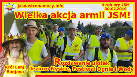 Wielka akcja armii JSM - rozdawanie ulotek Jezioro Nyskie, Festiwal Ognia i Wody