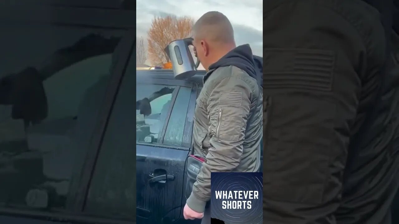 Alternative way of removing ice from windows #shorts #funny #ice #alternative #diy