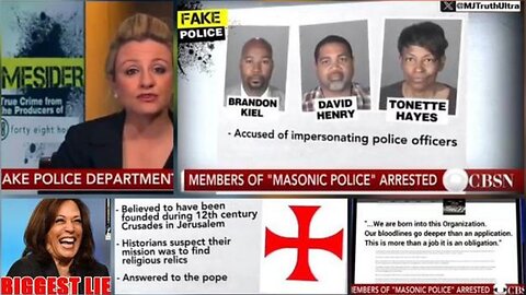 Kamala Harris Accused of running FAKE POLICE Dept "MASONIC FRATERNAL Police Dept" THIS THE WOMAN WANTING TO DEFUND AUTHENTIC POLICE!