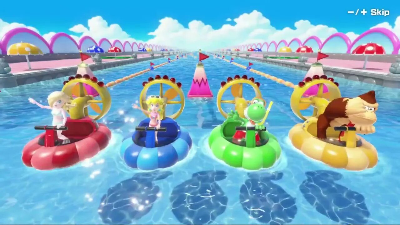 Mario Party Superstars - Swimwear Rosalina vs Peach vs Yoshi vs Donkey Kong