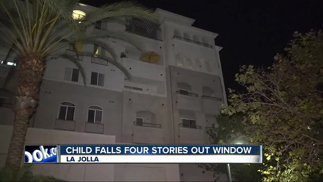 Child falls out four-story high window in La Jolla