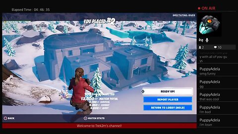 Trek2m is playing Fortnite with friends Puppy, Eazy and lucky day 555.