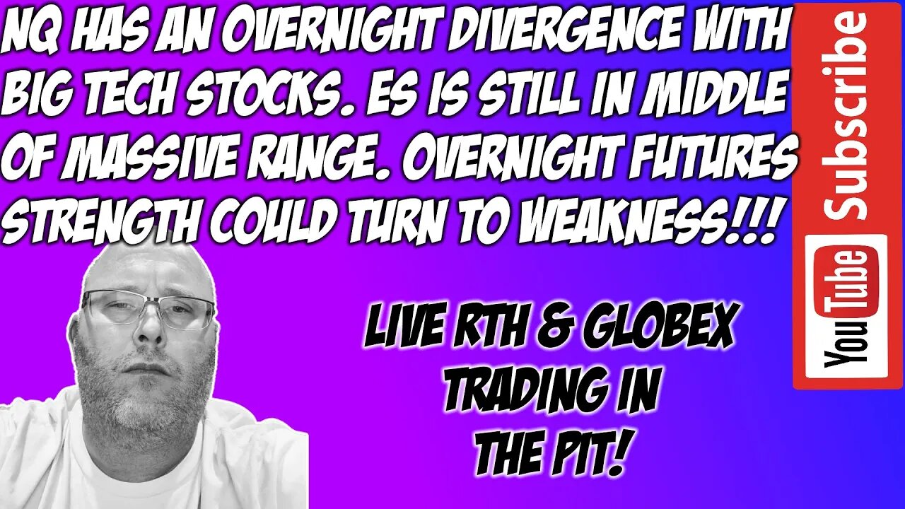 NQ Diverging From Premarket Tech Stocks - ES E-mini SP500 NQ100 - The Pit Futures Trading