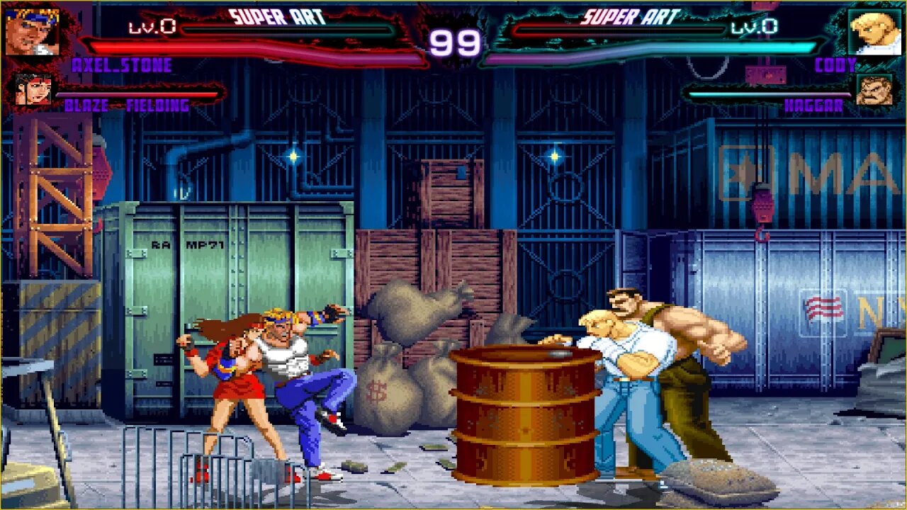 Mugen: Axel/Blaze vs Cody/Haggar