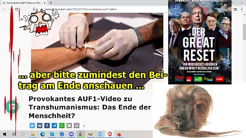 Provokantes AUF1-Video zu Transhumanismus: Das Ende der Menschheit?,usw.!!!“ ...