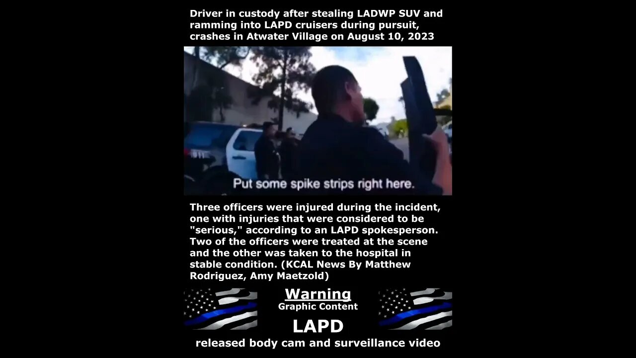 Stole LADWP SUV and rammed into LAPD on August 10, 2023 #BackTheBlue One officer seriously injured.