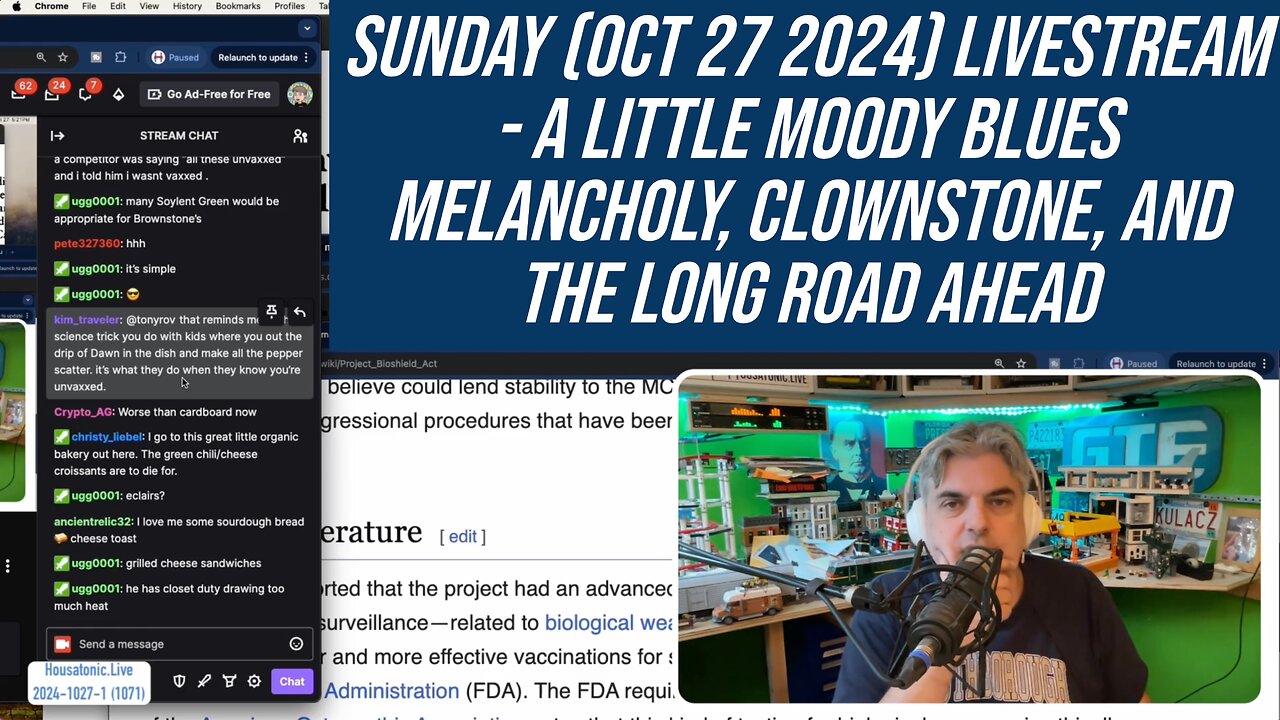 Sunday (Oct 27 2024) Moody Blues melancholy election, Clownstone, and a long road ahead