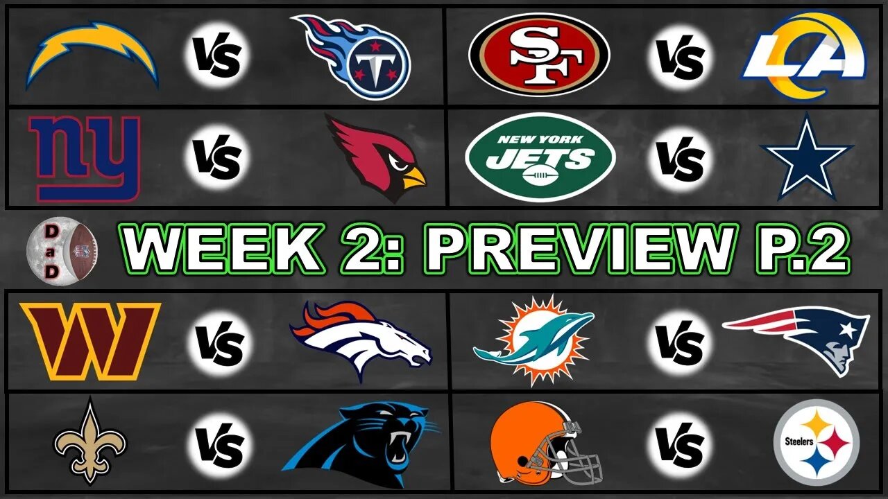 NFL Week 2 Fantasy Preview | Sunday Afternoon + Sunday Night + Monday Night Games