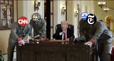 Media dragging Trump out of Office Meme: Trump 2020