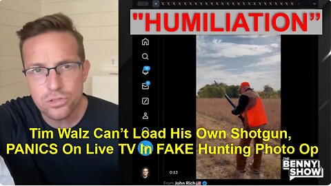 Tim Walz Can’t Load His Own Shotgun, PANICS On Live TV In FAKE Hunting Photo Op!!