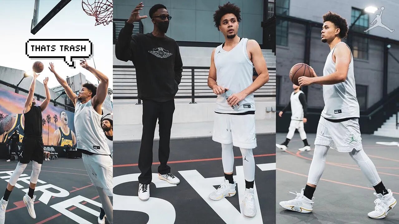 Open Basketball Run At Jordan Brand Store In LA!