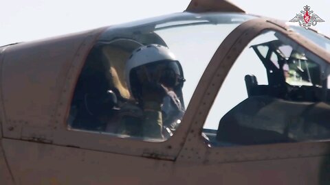 Russian Aerospace Forces Sukhoi Su-25 attack aircraft attack Ukrainian formations' targets in the...