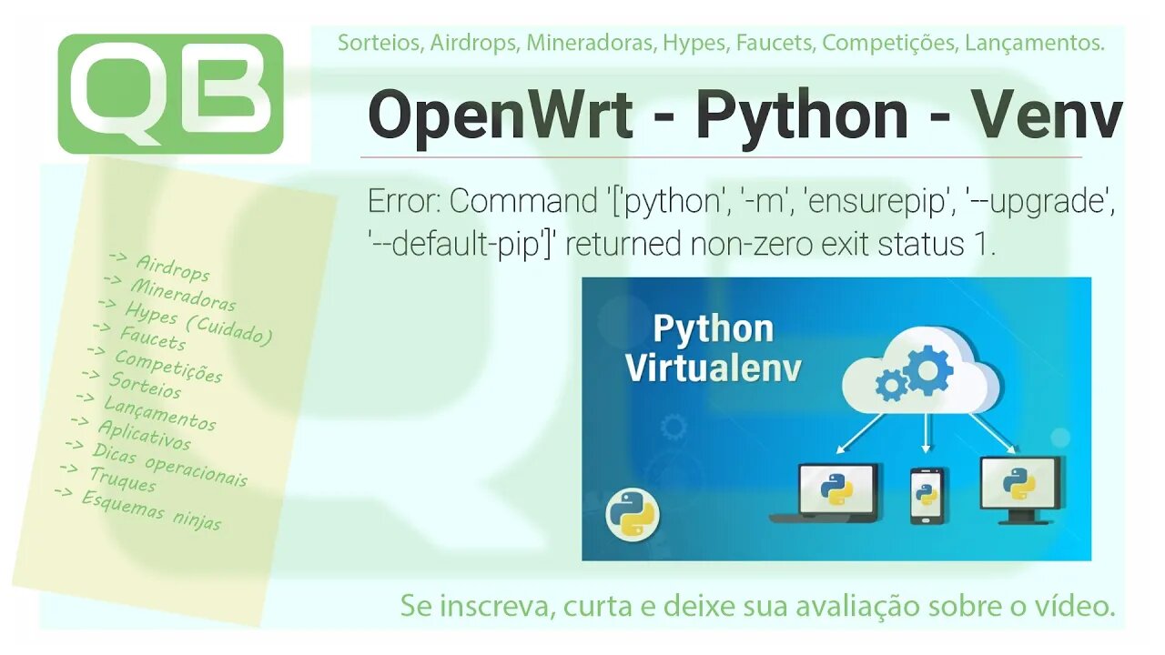 OpenWrt - Instalando Python - Venv - ensurepip returned non-zero exit status 1.