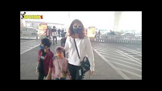 Tahira Kashyap Spotted with her Kids at the Airport | SpotboyE