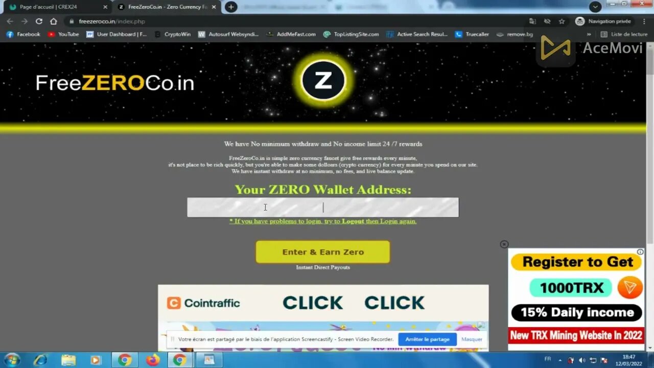 صنبور عملة zero يدفع لمنصة crex24