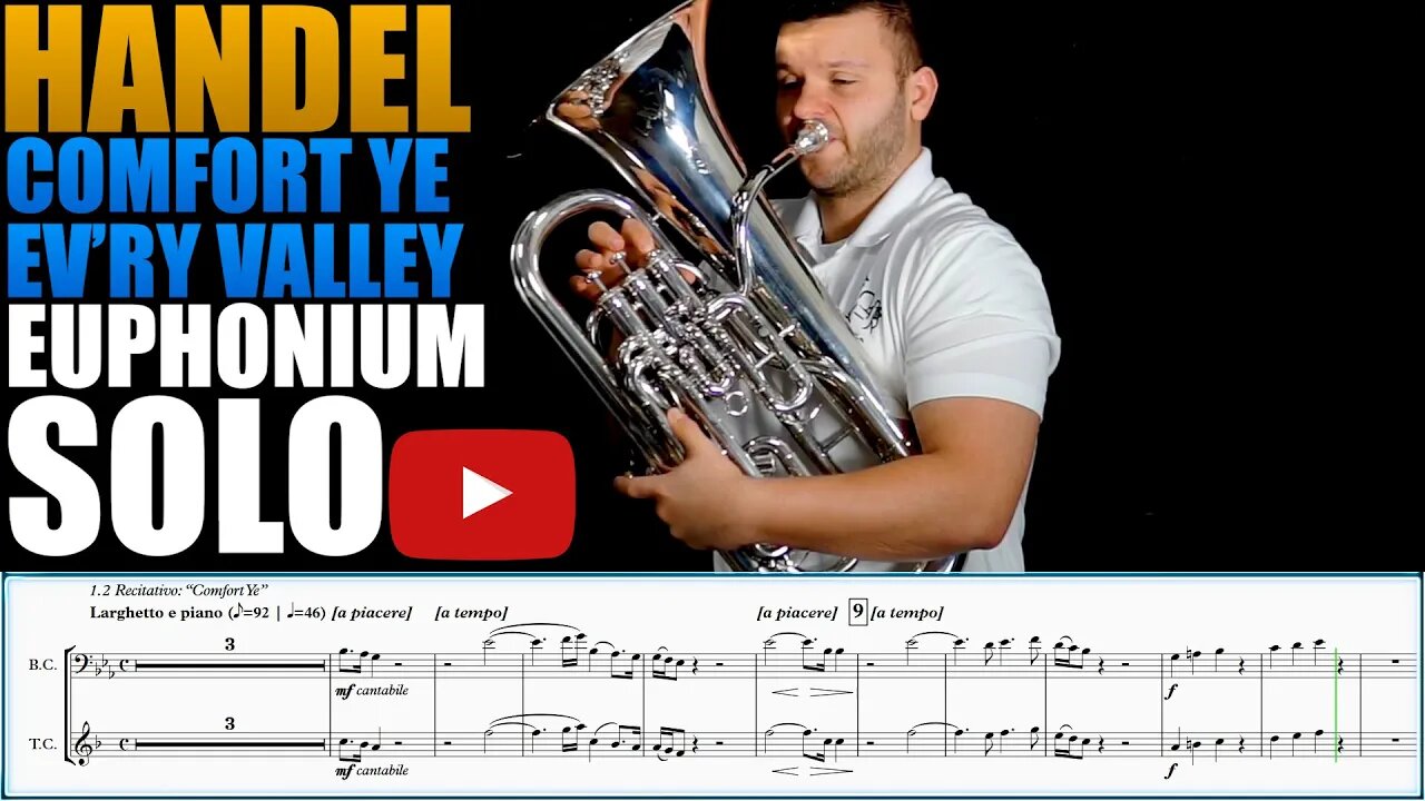 Handel "Comfort Ye & Ev'ry Valley" (from "Messiah"). Euphonium Solo - Matonizz. Play Along!