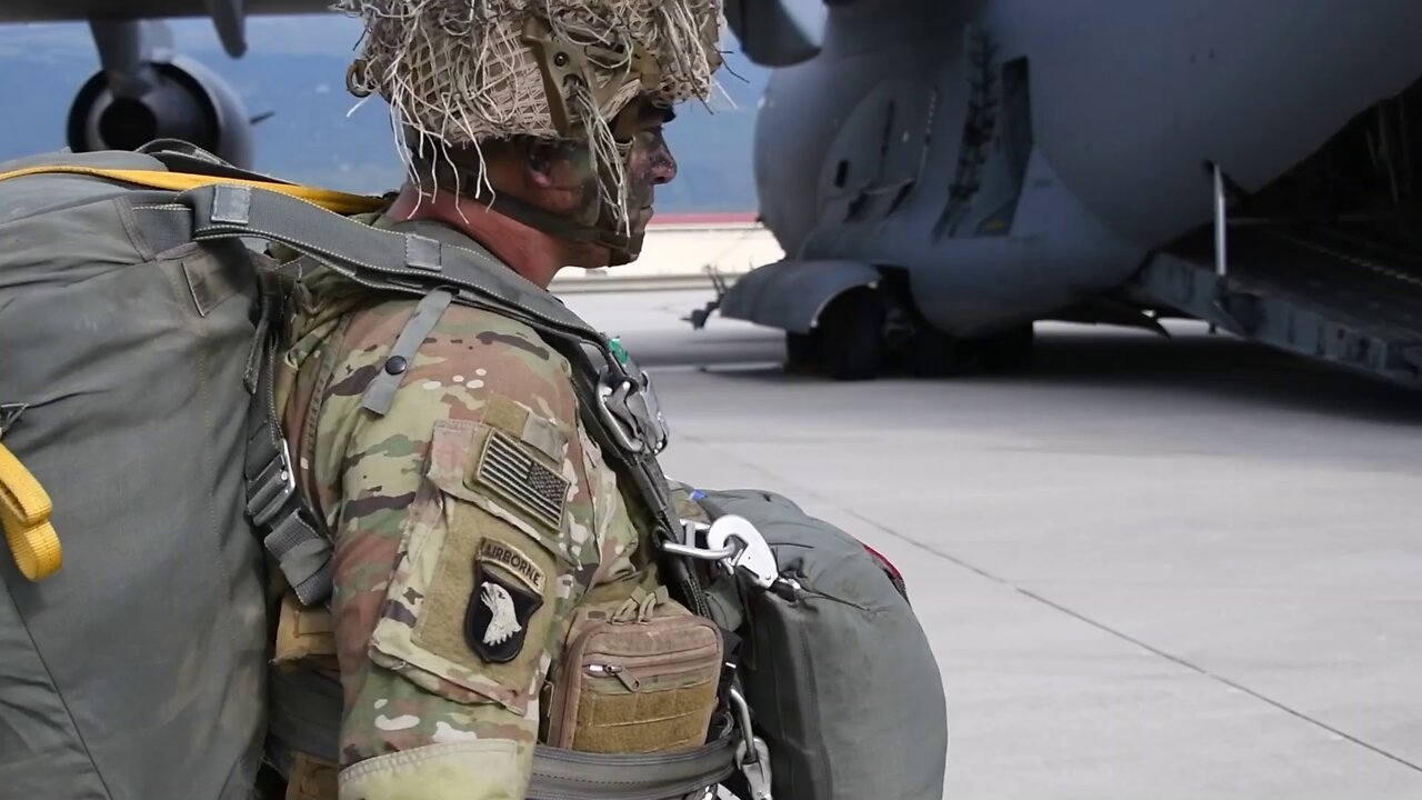 U.S. Paratroopers Prepare for an Airborne Operation - Saber Junction 22