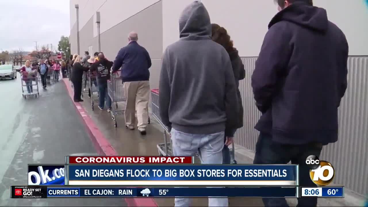 San Diegans flock to big box stores for essentials amid COVID-19 outbreak