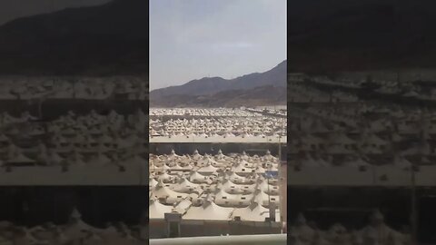 Mina camp view from train | #hajj #mina #train