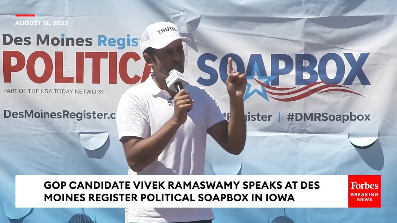 Vivek Ramaswamy on Des Moines Register's Political Soapbox 8.12.23