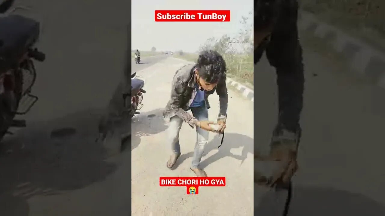 #shorts Bike chor lekar bha gaya € 60,000 ka nuksan ho gaya 😭😭😭😭 #ytshorts #viralvideo #tunboy 🤣