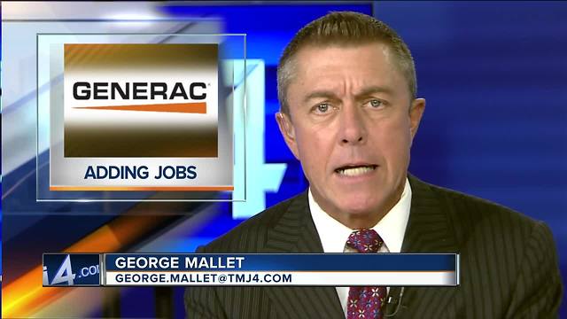 Generac to add 400 jobs in WI