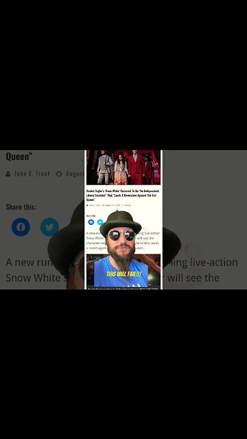 Disney’s Live Action Snow White Will Be A Socialist? | Rachel Zegler #disney #snowwhite #shorts