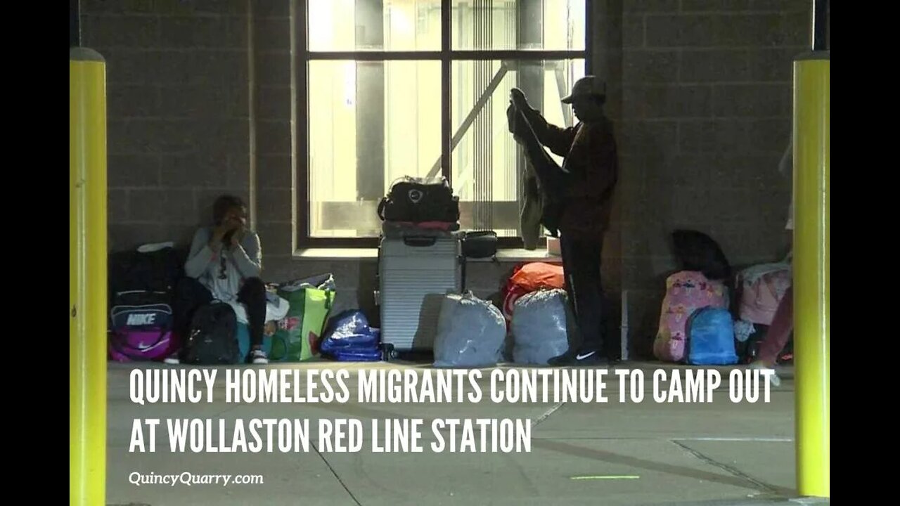 Quincy Homeless Migrants Continue To Camp Out At Wollaston Red Line Station