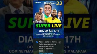 Super live com Bolsonaro e convidados as 17:00