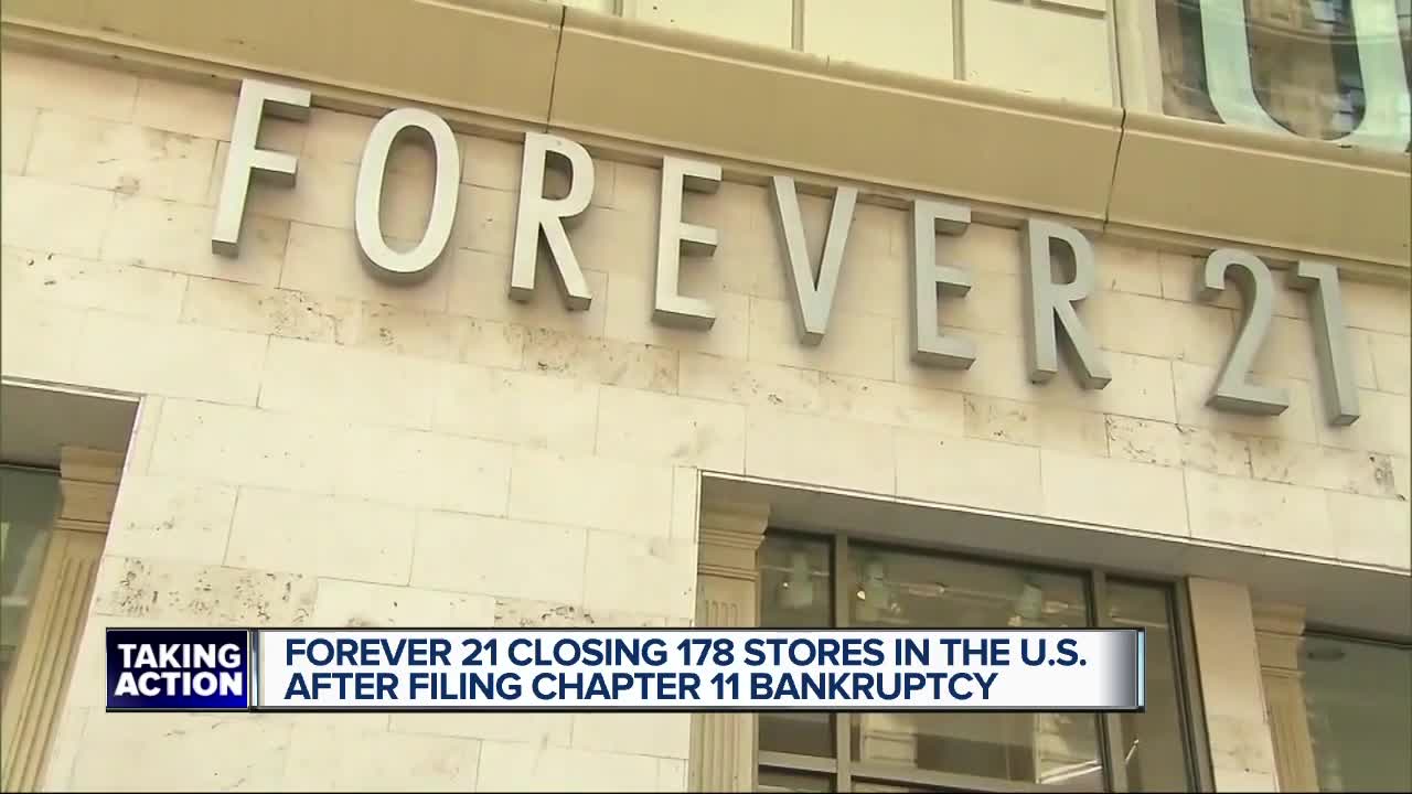 Forever 21 files for bankruptcy, intends to close up to 178 stores