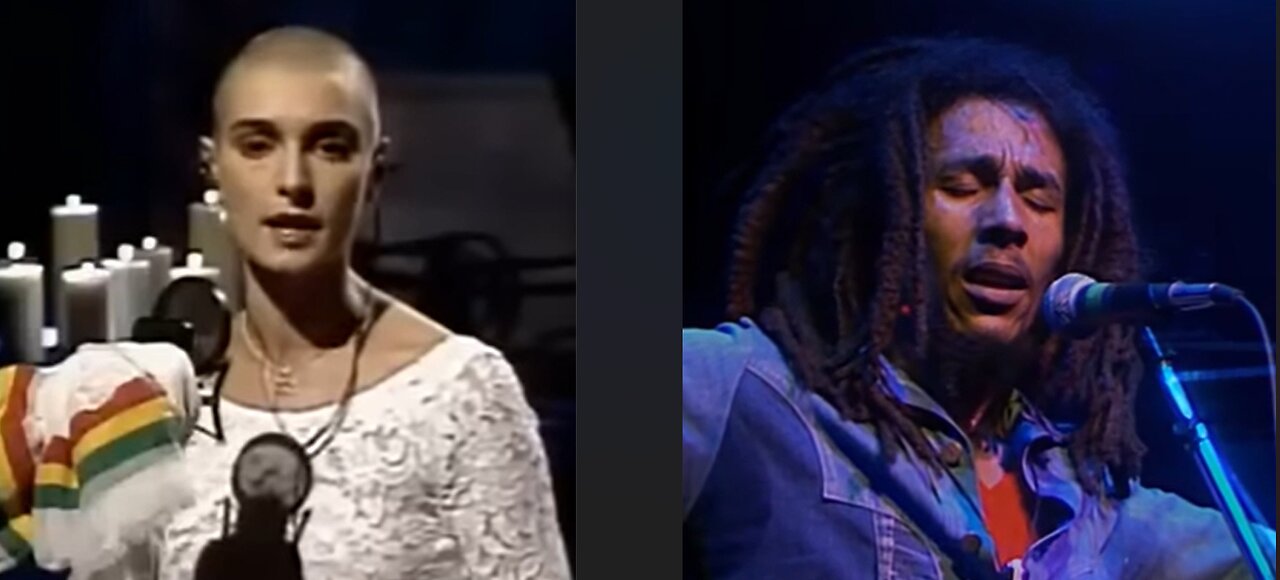 'War' performed by Sinéad o'Connor/ WAR> NO MORE TROUBLE by Bob Marley/ RASTA COURAGE by SOJA