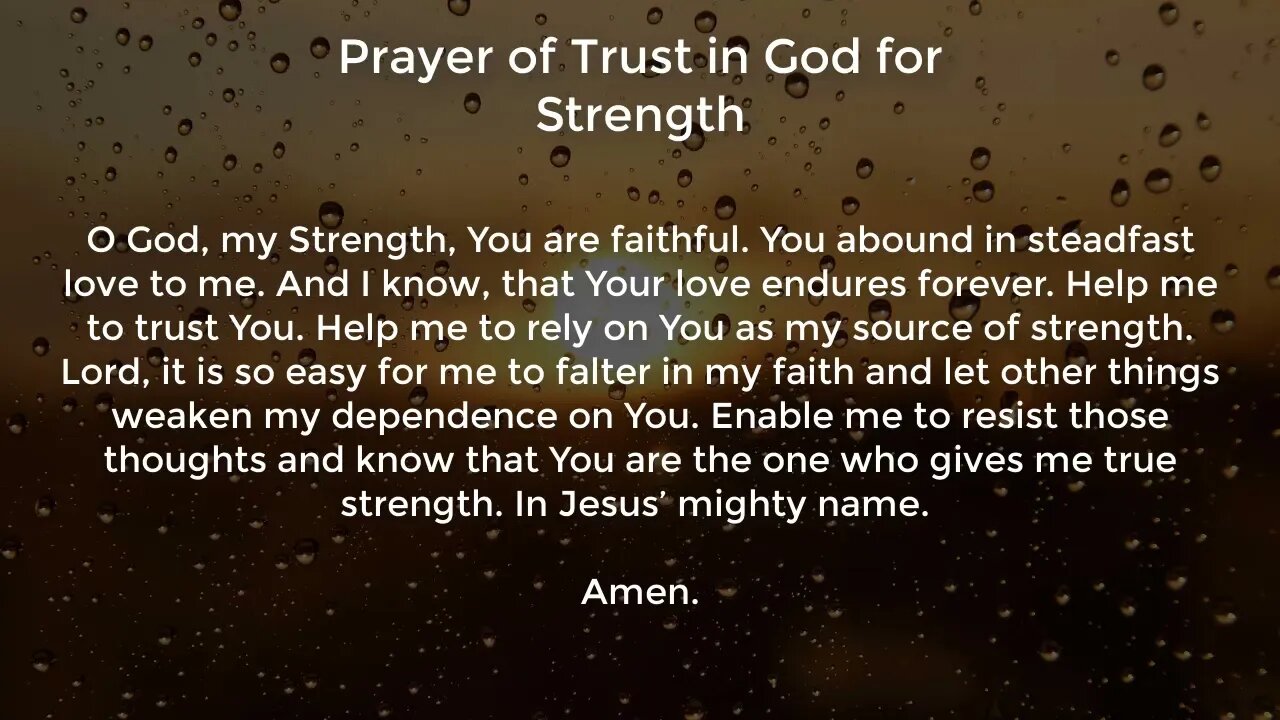 Prayer of Trust in God for Strength