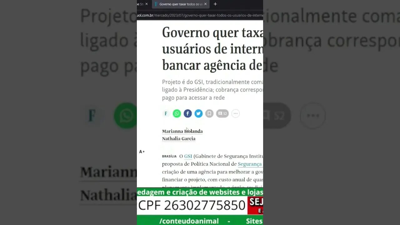 desgoverno lula quer taxar todos nós por usarmos a internet... absurdo total 1,5% ... pqp